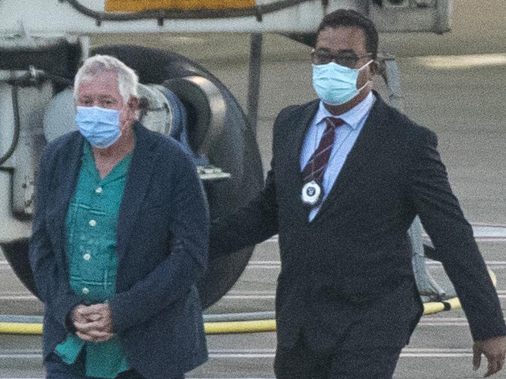 James Blee (left) after he was extradited from Cairns. Picture: Liam Mendes / The Australian