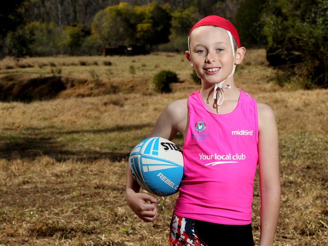 Kieren Morson is a champion across multiple sports, including nippers, little athletics and rugby league. Kieren is pictured out his family property in Maraylya.Maraylya, NSW, Australia, 5 August 2018. (AAP Image/Annika Enderborg)