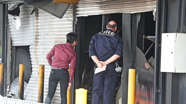 A vape shop at Acacia Ridge that went up in flames in March. Picture, John Gass