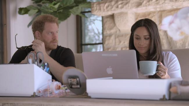 Screengrabs from Harry and Meghan Netflix docuseries. Picture: Netflix.