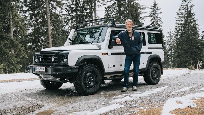 Jim Ratcliffe with an Ineos Grenadier prototype.