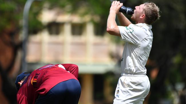 Cricket action between UQ v Redlands Saturday December 17, 2022. Picture: John Gass