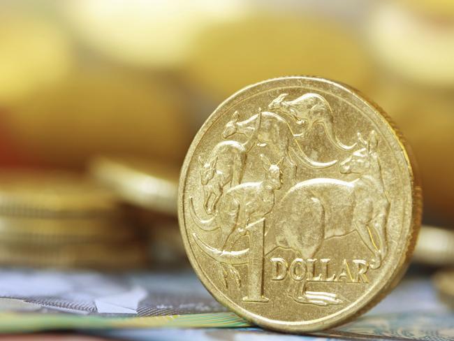 Australian money background. Soft focus, shallow DOF, with lots of copy space.