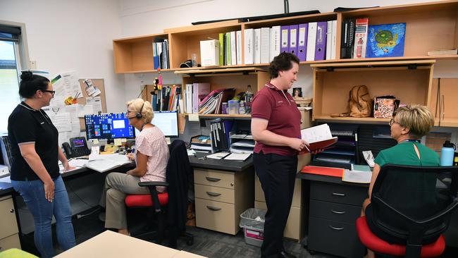 Environmental Health Officer Anne Marie Farrelly, Public Health Nurse Terrianne Messina, Environmental Health Officer Renae Shepherd and Public Health Nurse Natalie Tibbles from the Public Health Unit at the Mackay Base Hospital. Picture: Tony Martin