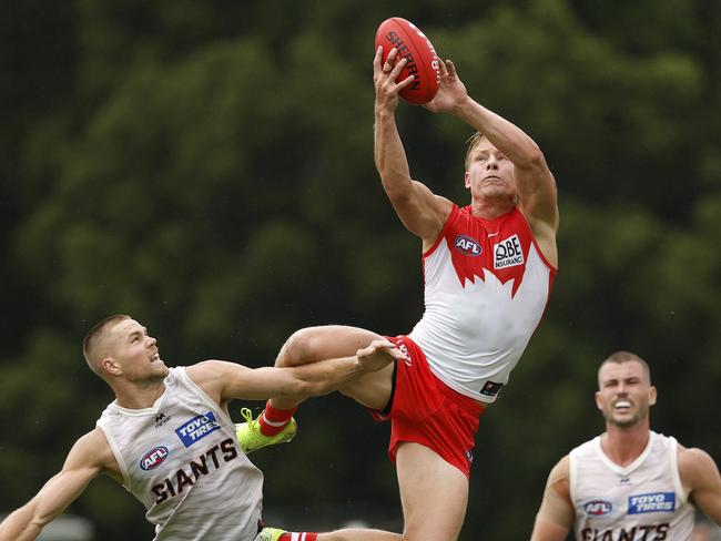 Isaac Heeney was back to his high-flying best in the Swans’ first match of the year. Picture: Phil Hillyard