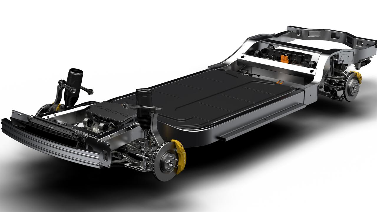 Rivian’s "skateboard" electric car platform stores all the car’s mechanical essentials under the floor.