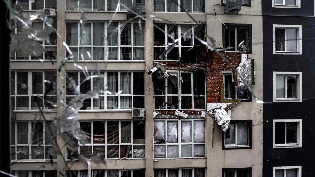 A destroyed building in Bucha, northwest of Kyiv, recently recaptured by Ukraine. Picture: Ronaldo Schemidt/AFP