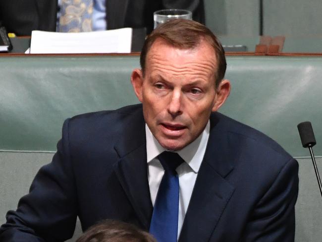 Former prime minister Tony Abbott has warned taxpayers or homeowners will bear the brunt of a proposed Clean Energy Target, which he says is “effectively, a tax on coal”. Picture: AAP Image/Mick Tsikas