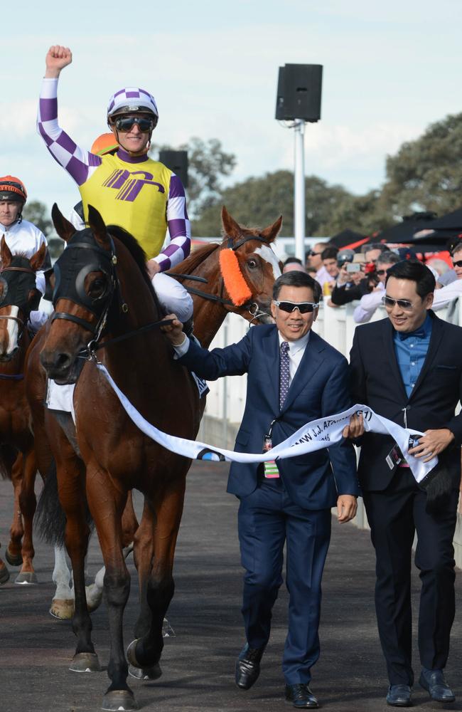 Zac Purton breaks his Group 1 duck in Queensland. Picture: AAP