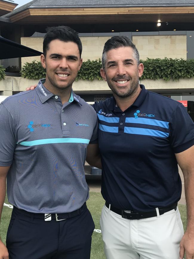 Golfer Dimitrios Papadatos with manager Braith Anasta.