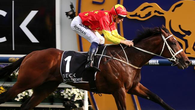 Doncaster Mile favourite Press Statement will line-up in the George Ryder Stakes at Rosehill on Saturday.  Picture: Mark Dadswell