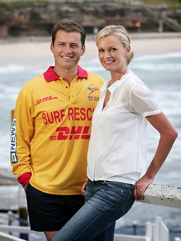 <p>Quite the ladies man - Karl Stefanovic and one-time Today co-host Sarah Murdoch in 2007 at Bronte Beach. Picture: Anthony Reginato</p>