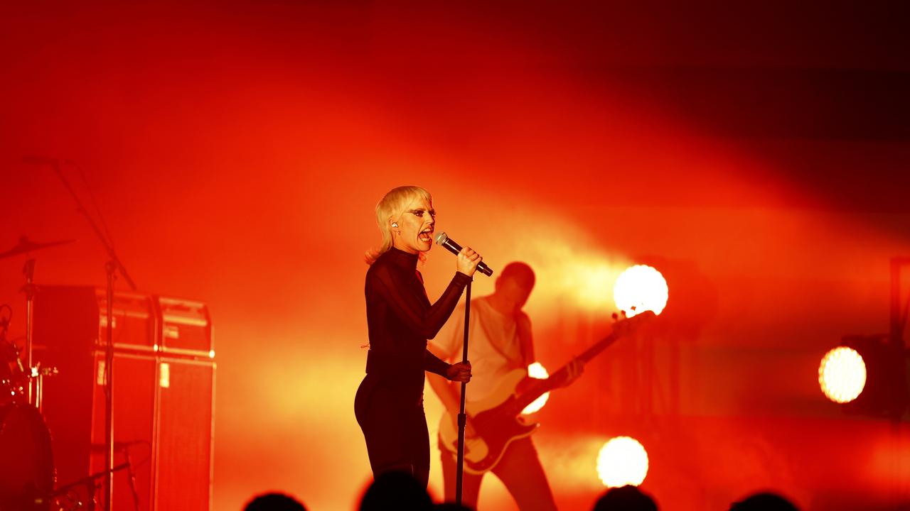 Amyl and the Sniffers performing at the 2022 ARIA Awards at the Hordern Pavilion, Moore Park. Picture: Jonathan Ng