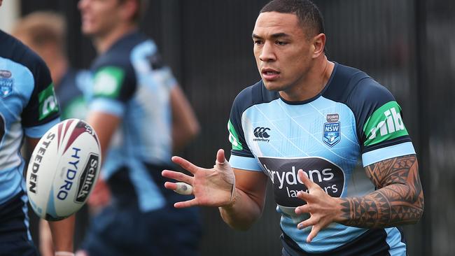 Tyson Frizell during NSW Blues State of Origin team training at Coogee. Picture. Phil Hillyard