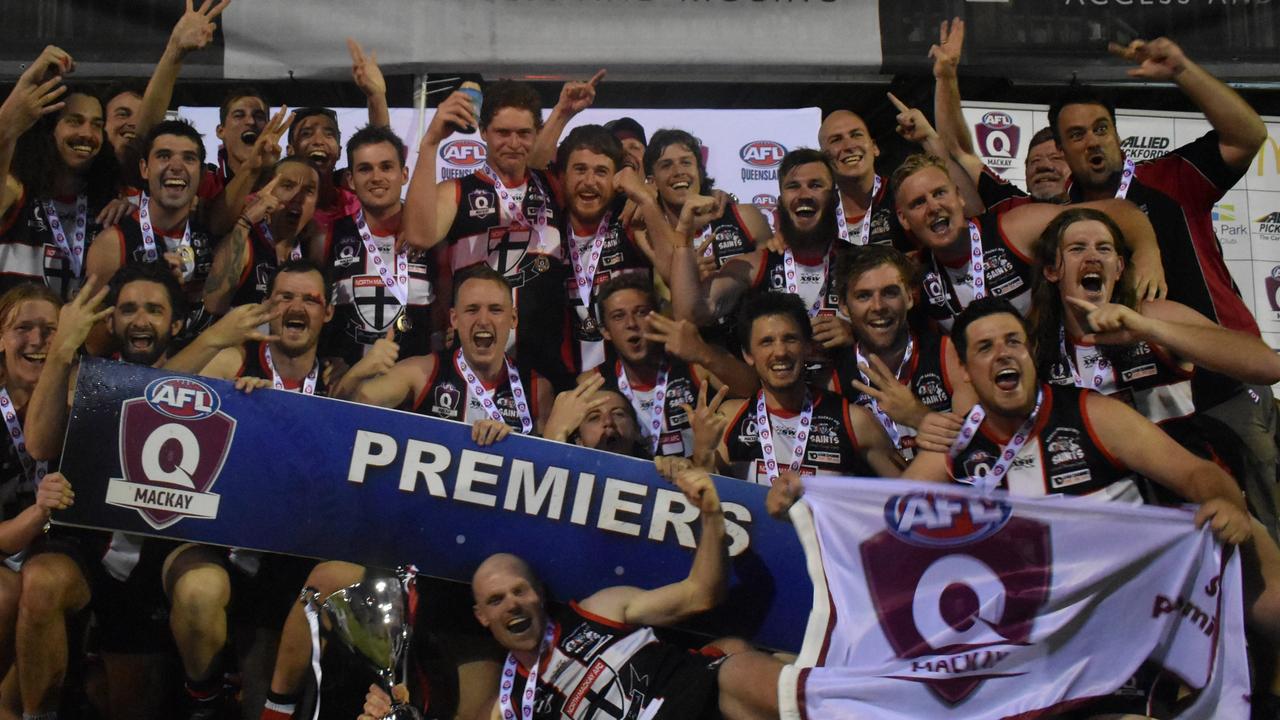 The North Mackay Saints are AFL premiers after defeating Mackay Magpies by one point, September 11, 2021. Picture: Matthew Forrest