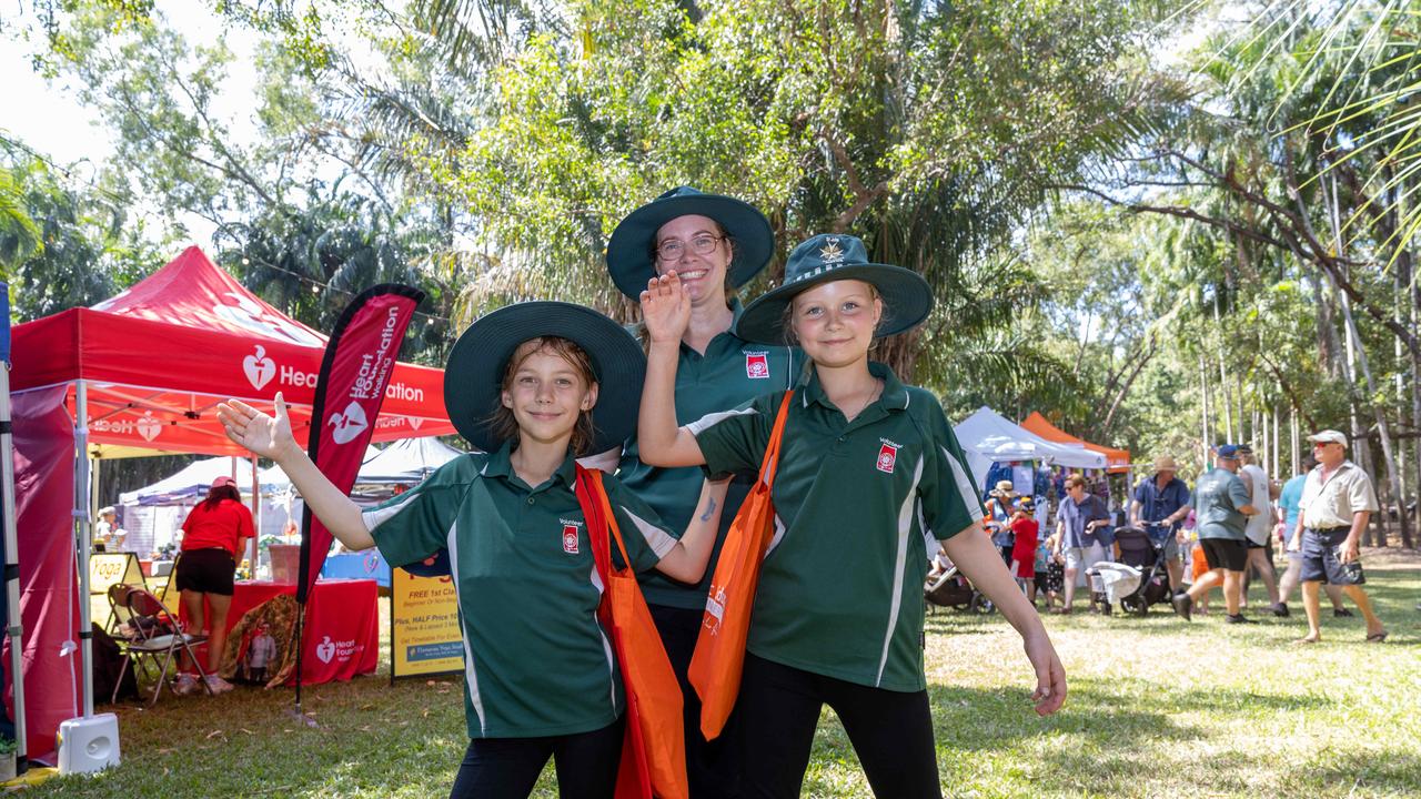 Annabel, Jessica and Kaitlyn of St John’s. Picture: Pema Tamang Pakhrin