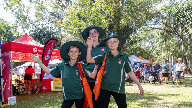 Annabel, Jessica and Kaitlyn of St John’s. Picture: Pema Tamang Pakhrin