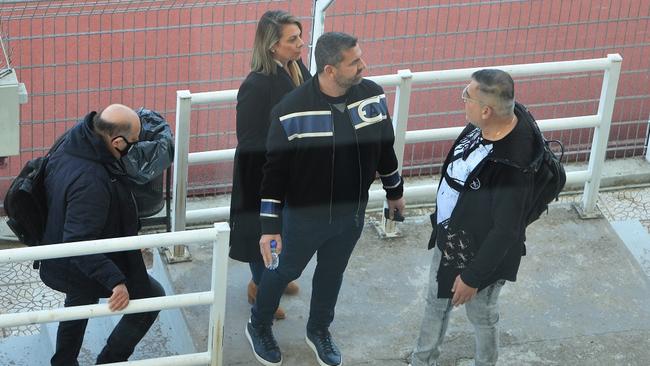 Forum founder and Xanthi FC owner Bill Papas, second from right, attended his team's recent game in the Greek city of Pierikos.