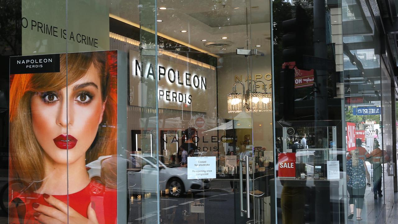 Napoleon Perdis makeup stores were one of the Aussie businesses that went into receivership this year. Picture: Richard Waugh/AAP