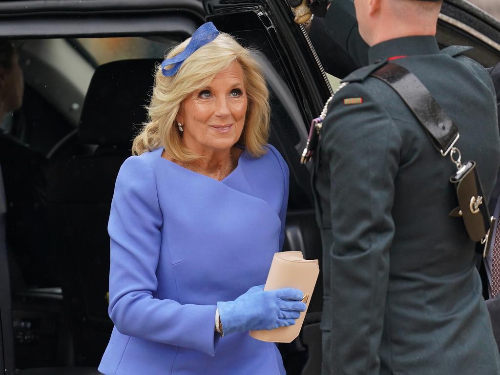 First Lady of the United States, Dr Jill Biden arriving ahead of the ceremony. Picture: Jacob King/PA Images via Getty Images