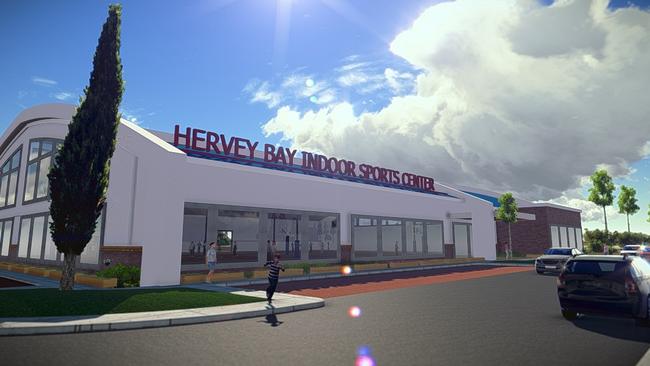 Concept designs of the proposed basketball facility at the Fraser Coast Sports and Recreation Precinct. Photo: Contributed.