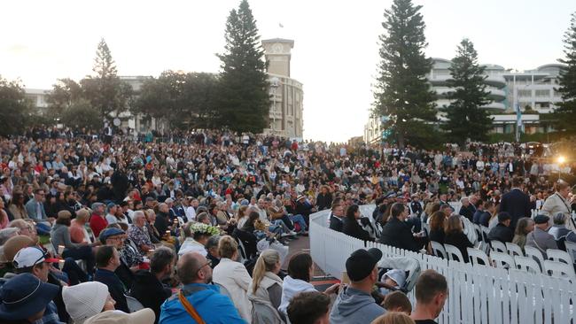 Hundreds at the Bondi Beach vigil on Sunday night. Picture: Getty Images