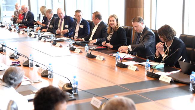 Premier Annastacia Palaszczuk chairs the pre-housing summit roundtable last week. Picture: NCA NewsWire/John Gass