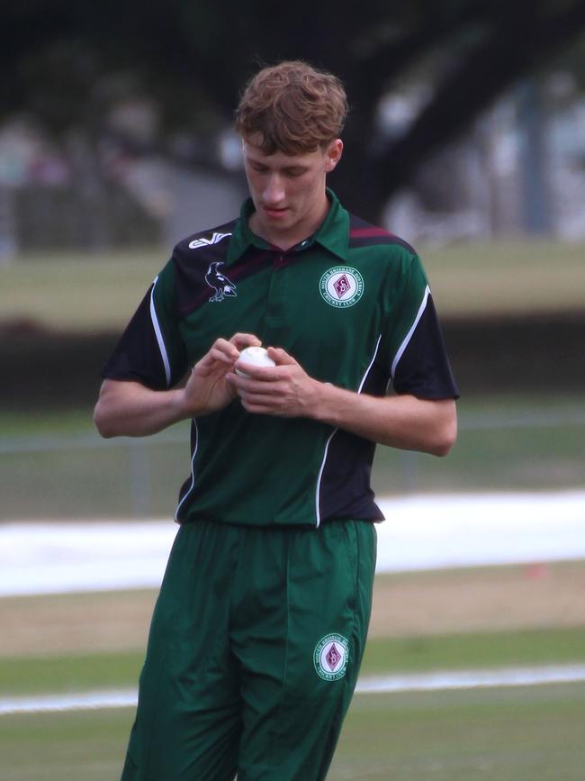 Premier cricket first grade action between South Brisbane and UQ. 17 September, 2023.