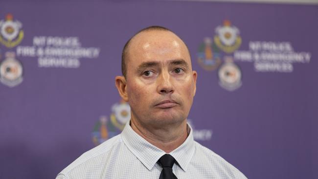 Detective Senior Sergeant Jon Beer reveals more details about the suspicious death of a man in Rapid Creek. Picture: Floss Adams