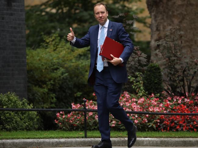 Matt Hancock, the UK’s Secretary of State for Health and Social Care, is backing Tony Abbott for the high-profile trade role. Picture: Getty Images