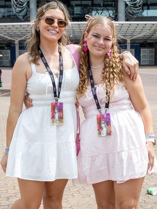 SYDNEY, AUSTRALIA - Daily Telegraph Photos February 26, 2024: Teyla and Schylar at Taylor Swift's The Eras Tour concert held at Accor Stadium in Sydney. Picture: Christian Gilles