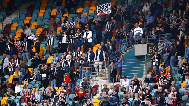 Fans at the round 17 AFL match between the Collingwood Magpies and the Gold Coast Suns at The Gabba earlier this month Picture: Jono Searle/Getty Images