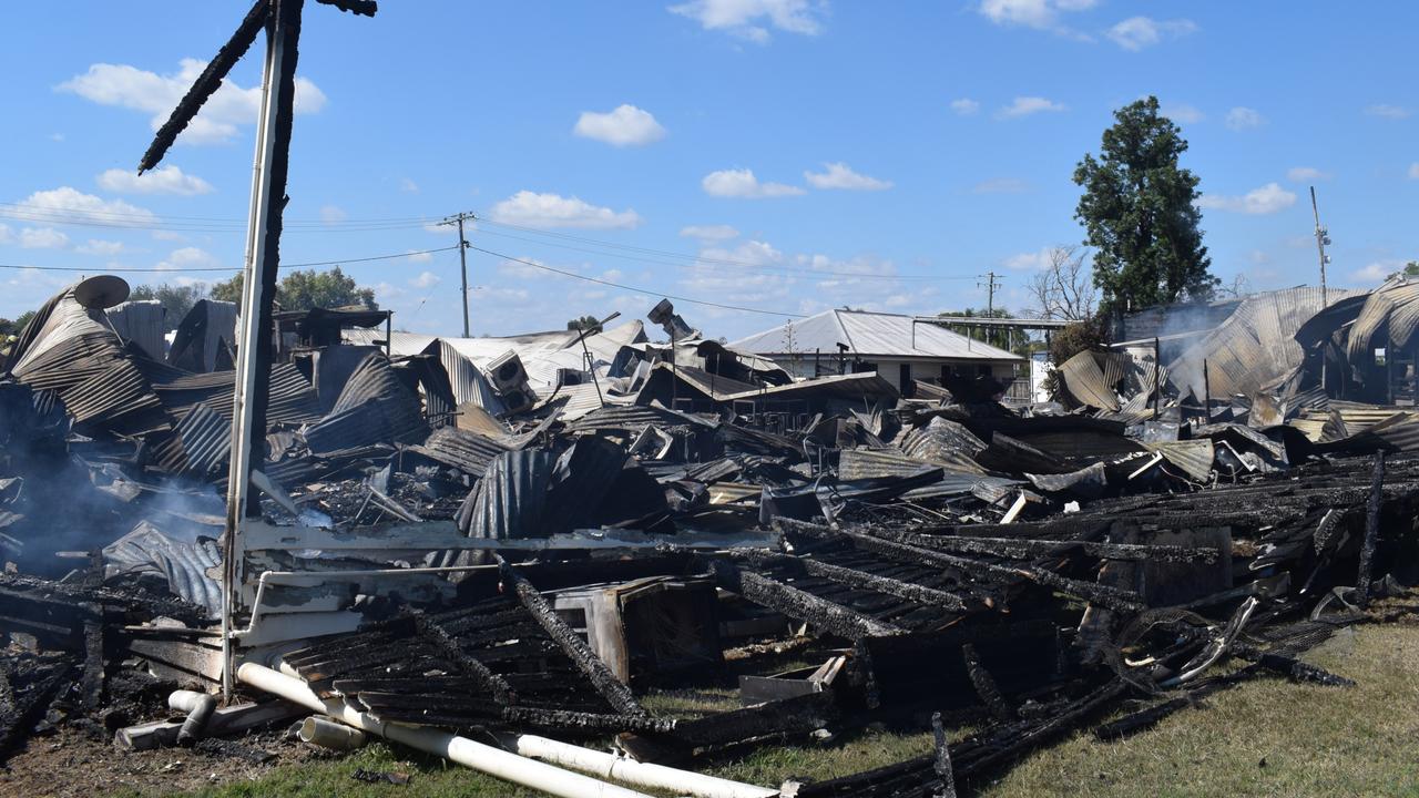 The scene of a fire at the Baralaba Hotel on Saturday morning, August 24, 2024. Picture: Aden Stokes