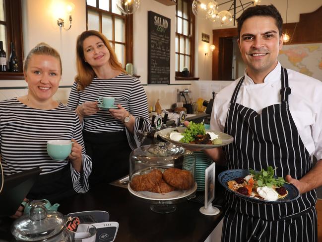 Cafe and market on Prospect Rd, Mekko Market & Cafe co-owners, Marjukka Wilson,(L),Irene Kollanus and Tom Nilsson. Photo: AAP Image/Dean Martin