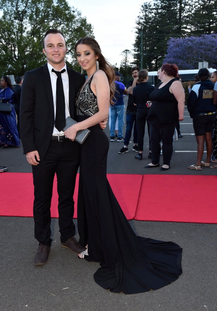 Nathaniel Birchley and Jacinta Furlanis. St Saviour's College formal, Toowoomba Turf Club. November 2017. Picture: Bev Lacey