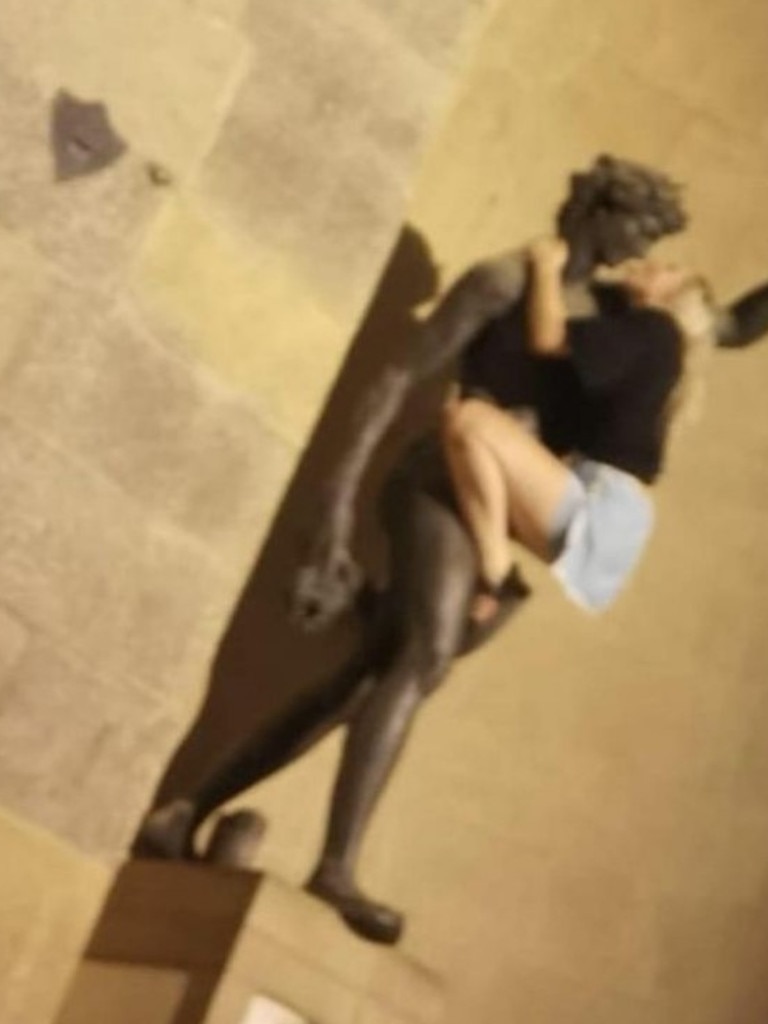 Italian officials are looking for the tourist who ‘mimicked sex’ on the statue. Pictures: Instagram / @welcome_to_florence