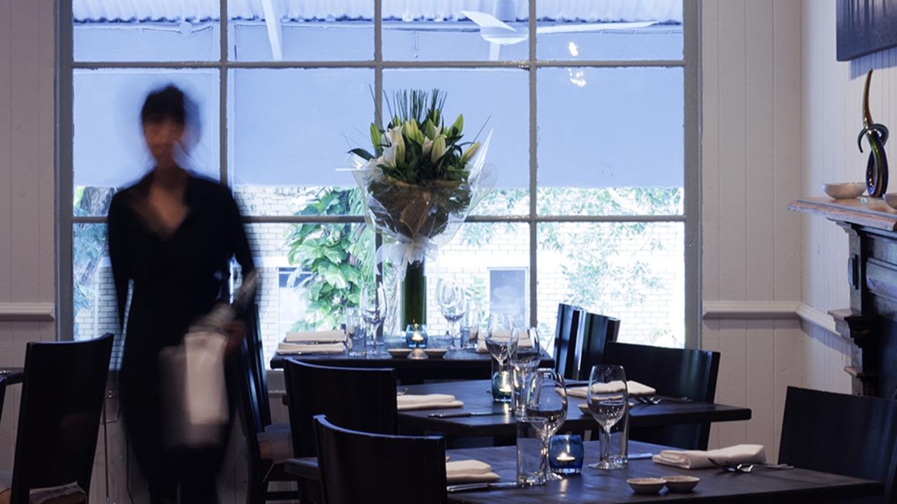 The dining room at 85 Miskin St restaurant, Toowong.