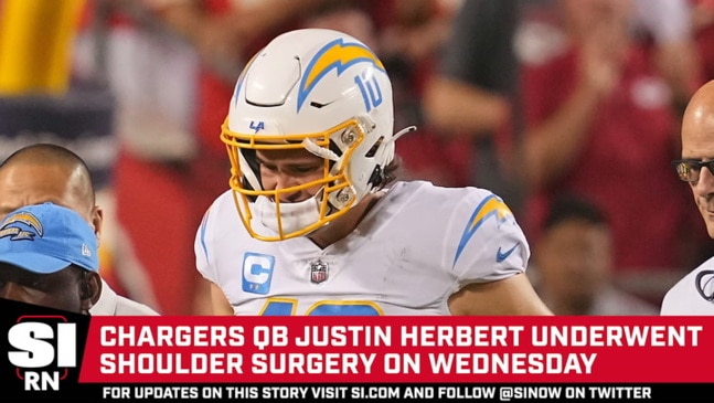 Chargers QB Justin Herbert still recovering from shoulder surgery