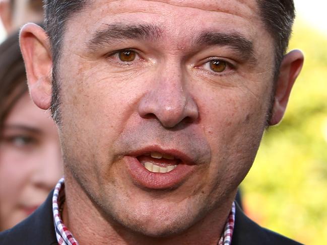 Greens candidate Jim Casey campaigning Pic Chris Pavlich