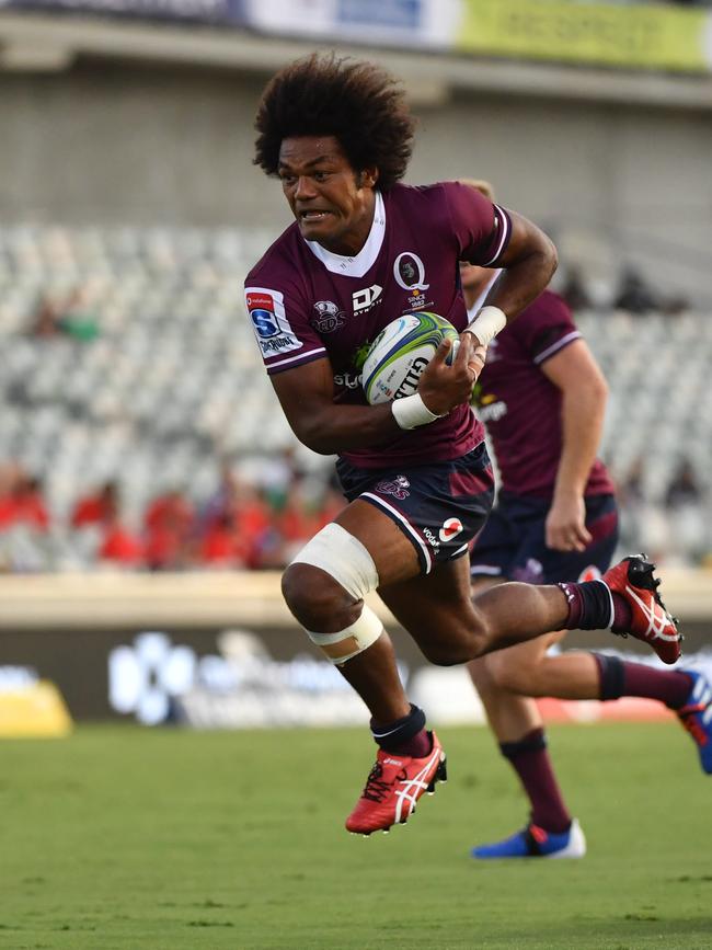 Henry Speight completed his ‘Grand Slam’ tries at the Reds. Picture: AAP/Mick Tsikas