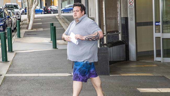 33-year-old Jonathon Colin Smith of Aspley leaves Brisbane Watchhouse on Friday, March 12, 2021. Picture: Richard Walker