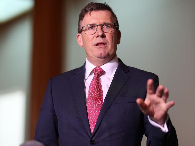 Federal Education Minister Alan Tudge announced the childcare changes. Picture: NCA NewsWire / Gary Ramage