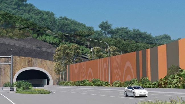 Artist's impression of the Gatelys Road tunnel art wall.