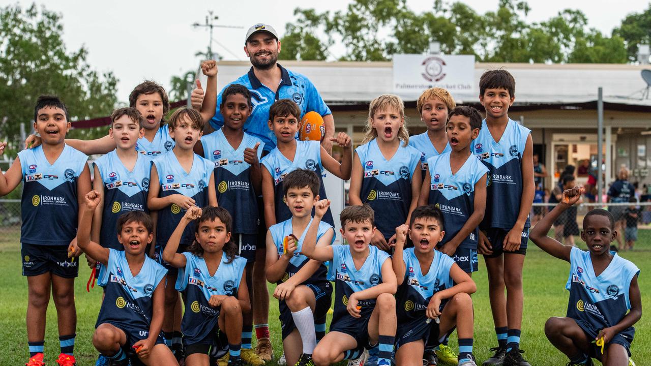 Under-10s compete in the first Darwin Buffaloes NTFL home game against Southern Districts at Woodroffe Oval. Picture: Pema Tamang Pakhrin