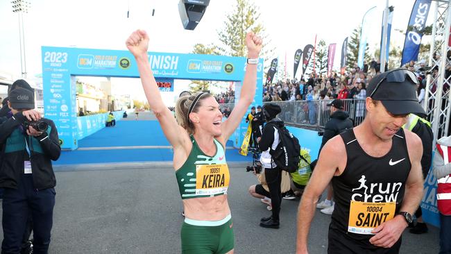 Gold Coast Marathon 2023 Winner of Female Half Marathon KEIRA D'AMATO. 1 July 2023 Southport Picture by Richard Gosling