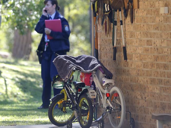 Two children's bicycles at the house in Kendall where three-year-old William Tyrrell vanished in September 2014. Picture: David Moir.