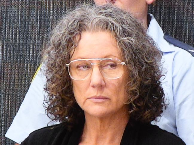 Kathleen Folbigg appears on a video link screened a the NSW Coroners Court, Sydney, Monday, April 2019, 2019. An Inquiry continues into convictions of "baby killer" Kathleen Megan Folbigg. (AAP Image/Peter Rae) NO ARCHIVING