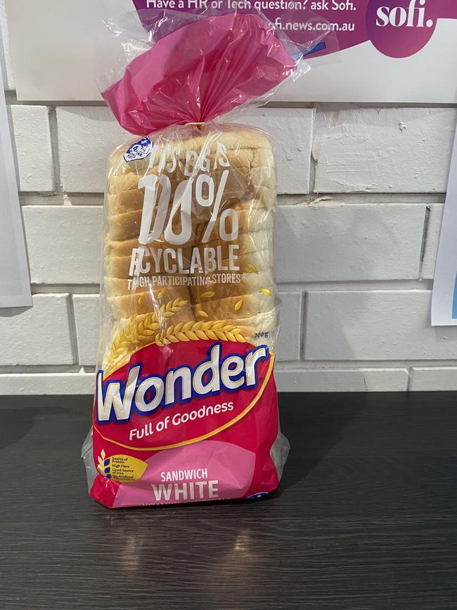 Wonder sandwich white bread (700g). Picture: Michaela Meade