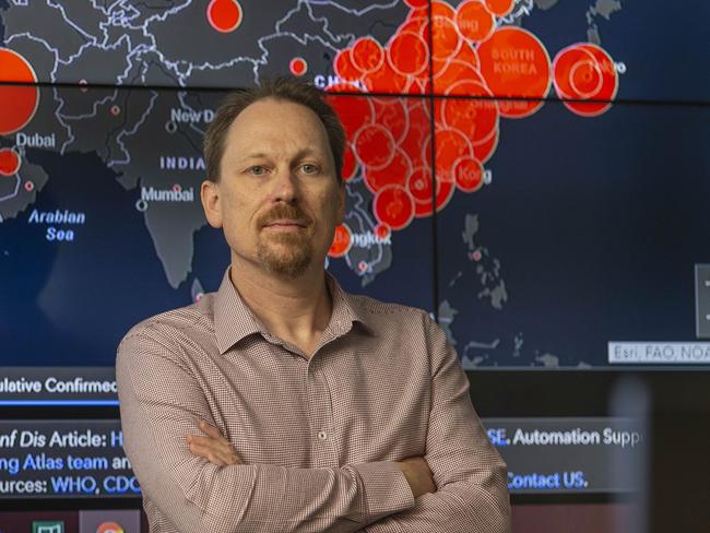 Coronavirus War Room in the Department of Health building in Canberra. The National Incident Room Operations Manager Adam Lambert. Picture: Gary Ramage