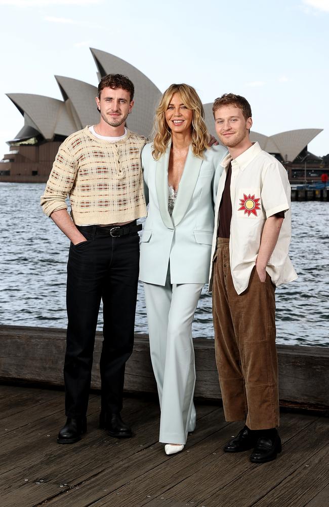 Paul Mescal, Connie Nielsen and Fred Hechinger in Sydney. Picture: Brendon Thorne/Getty Images for Paramount